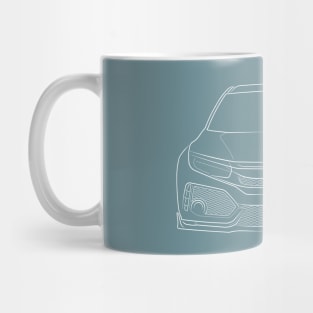 Honda Civic si Typr R FK8 - front stencil, white Mug